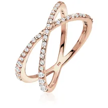 Elli Ring Damen Wickel X mit Zirkonia Kristallen in 925 Sterling Silber