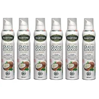 6x Fratelli Mantova Olio di Cocco Spray Liquido,Kokosöl Spray,200ml