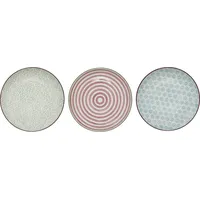 Bloomingville Frühstücksteller 20 cm blau/grün/rosa 3er Set