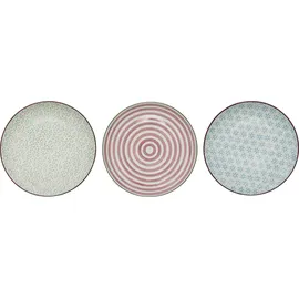 Bloomingville Frühstücksteller 20 cm blau/grün/rosa 3er Set