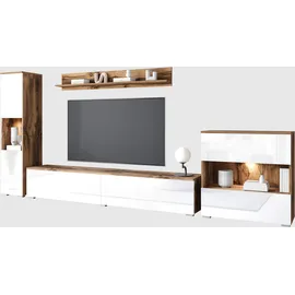 INOSIGN Wohnwand »PARIS, Vitrine Türanschlag links/rechts wechselbar« Komplett-Set, 4 Stk. tlg., weiß