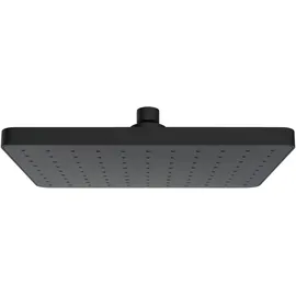 Wenko Automatic Clean Regenduschkopf, Anti-Kalk Funktion, eckiger Brausekopf mit automatischem Reinigungssystem, belebende Regenwasserdusche, Duschbrause 25 x 17 cm im Industrie-Flair, ABS Schwarz