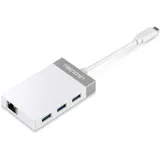 TRENDNET TUC-ETGH3 USB-Hub 3 Port USB-C®, USB-A, RJ45 USB 3.0 5 GBit/s Grau