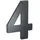BASI | Hausnummer 4 Stahl Anthrazit Haus Nummer Vier