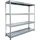 SCHULTE Regalwelt Schwerlastregal Metall 180x183x50 cm Silber 4 Böden