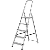 Alu - Haushaltsleiter Leiter Klapptritt Stehleiter Trittleiter 5 Stufen 150 kg