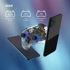 GameSir T4 Mini Game Controller für Windows PC/iOS/Android/Switch Transparent - Weiß (PC/Android/Switch/i