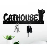 anygoods Schlüsselbrett im Cathouse Design mit 7 Metallhaken NEU