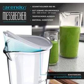 Arendo Edelstahl Stabmixer 1000 Watt - vierflügeliges Messer - Handmixer - Pürierstab - stufenlose Geschwindigkeitsregelung - Turbotaste