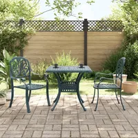 vidaXL 3-tlg. Bistro-Set Grün Aluminiumguss - Grün