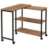 woody fashion Beistelltisch MELIN 63x70 cm braun/schwarz - Braun/Schwarz