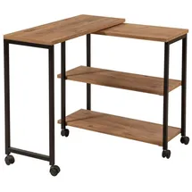 woody fashion Beistelltisch MELIN 63x70 cm braun/schwarz - Braun/Schwarz