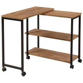 woody fashion Beistelltisch MELIN 63x70 cm braun/schwarz - Braun/Schwarz