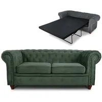 Sofnet Schlafsofa Asti 2 Bis, mit Schlaffunktion, Chesterfield Sofa 2-er, Sofagarnitur, Bettsofa grün