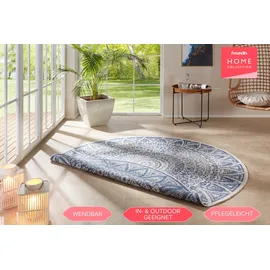 HANSE HOME Lilja Wendeteppich Ø 140 cm Blau/Creme