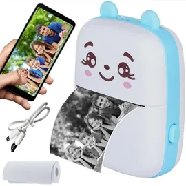 Wisam® Mini Bluetooth Taschendrucker Kompatibel mit iOS Android Blau | Blau