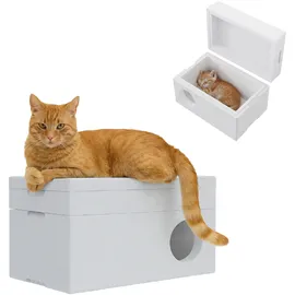 QLS Wetterfestes Katzenhaus aus Styropor – 58x38x35 cm isoliertes Schutzhäuschen Outdoor