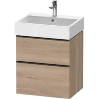 Duravit „D-Neo“ Waschtischunterbau wandhängend mit Möbelgriff Diamantschwarz × eiche