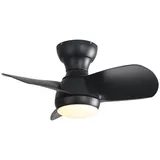 wohnTRAUM24 Deckenventilator Deckenventilator mit Beleuchtung, dimmbare LED, 6 Geschwindigkeiten schwarz
