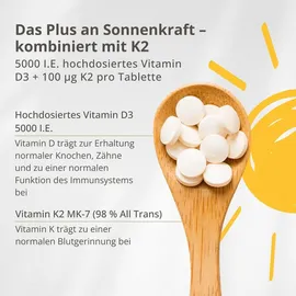 Vitacare Vitamin D3 + K2 Depot Tabletten 180 St.