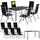 CASARIA Bern Set 7-tlg. Tischplatte Glas schwarz/silber