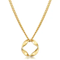 Elli Kette mit Anhänger Kreis Design Twisted Gedreht 585 Gelbgold«, 24872633-0 Gold ohne Stein,