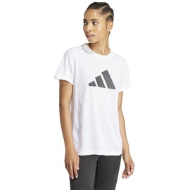 adidas Women's Train Essentials Big Performance Logo Training Tee T-Shirt, White/Black, XL