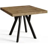 AlpiMeble Quadratischer Esstisch ausziehbar – Moderner Wohnzimmertisch und Küchentisch – Tisch mit Holzbeinen, stabile Konstruktion, Durchmesser 120 cm - 220 cm - Farbe LEFKAS - Kollektion Rico