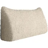 Großes Bettruhe Keilkissen, Lang Lesekissen, Dekoratives Kopfteilkissen, Dreieckiges Rückenkissen, Loungekissen für Tagesbett oder Couch,Weiß