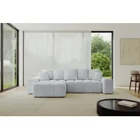 altdecor Ecksofa Cord 2-Sitzer Grau