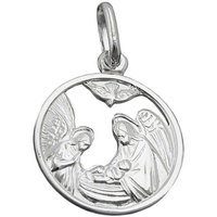 Gallay Anhänger 15mm Maria und Josef ausgestanzt glänzend Silber 925