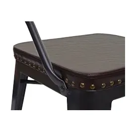 Mendler 2er-Set Esszimmerstuhl HWC-H10d, Stuhl Küchenstuhl Chesterfield Metall Kunstleder Industrial Gastronomie ~ schwarz-braun