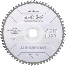 Metabo Kreissägeblatt Aluminium Cut 216 x 30 mm 58 Zähne 1 St.