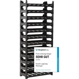 Novaliv Weinregal 60 x 28 x 14 cm Schwarz