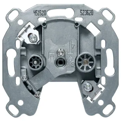 Berker 451520 - Antennen-Steckdose 2Loch TV, FM, 20dB Durchgangsdose