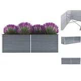 vidaXL Garten-Hochbeet verzinkter Stahl 240 x 80 x 77 cm grau