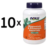 (900 g, 174,12 EUR/1Kg) 10 x (NOW Foods Magnesium & Potassium Aspartate with Ta