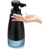 Phneems Seifenspender Automatisch Elektrischer Automatic Soap Dispenser Edelstahl Mit Sensor No Touch Sensor Automatischer Seifenspender FüR Bad KüChe BüRo 450ML USB-Aufladung Schwarz