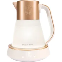 Russell Hobbs Wasserkocher Glas [1,7L, Temperatureinstellung 40-100°] Calm Glas-Wasserkocher mit Soundfunktion weiß 27450-70
