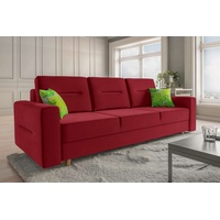 Stylefy 3-Sitzer Fabian, Sofa, Schlafsofa, Sitzkomfort, mit Bettfunktion, mit Bettkasten, frei im Raum stellbar rot