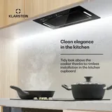 Klarstein Dunstabzugshaube, Abluft/Umluft-Dunstabzugshaube, Dunstabzug mit Filter, LED-Beleuchtung & Touch-Bedienfeld, Leise Abzugshaube mit 466 m3/h Touch Glas Schwarz