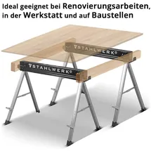 STAHLWERK Sägebock 2er Set 500 kg Universal Arbeitsbock Klappbock Gerüstbock