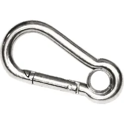 Edelstahlkarabiner mit Öse - ORANGEMARINE 8 MM