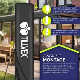 tillvex Premium Alu Sonnenschirm 330 x 330 cm Anthrazit