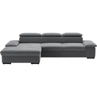 sit&more Ecksofa »Alcudia L-Form«, wahlweise mit Bettfunktion, grau