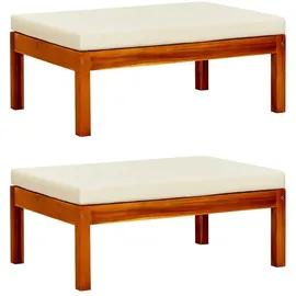 vidaXL Gartenhocker 2 Stk. Massivholz Akazie