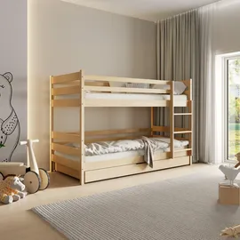 masseno Etagenbett SIMBA 80 x 160 cm Kiefer massiv braun