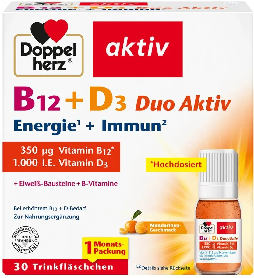 Doppelherz B12+d3 Duo Aktiv Trinkampulle 30 St