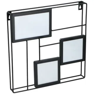 EDCO Bilderrahmen Metall-Bilderrahmen schwarz 3 Bilder 30x30cm Fotorahmen Bilderhalter W schwarz