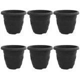 vidaXL Runder Blumentopf Ø 26 x 21,5 cm Schwarz